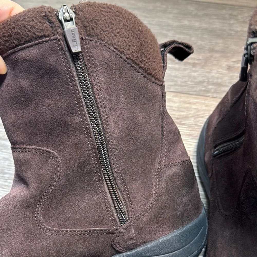LL bean Brown Suede winter Boots woman’s 8.5 (s31)